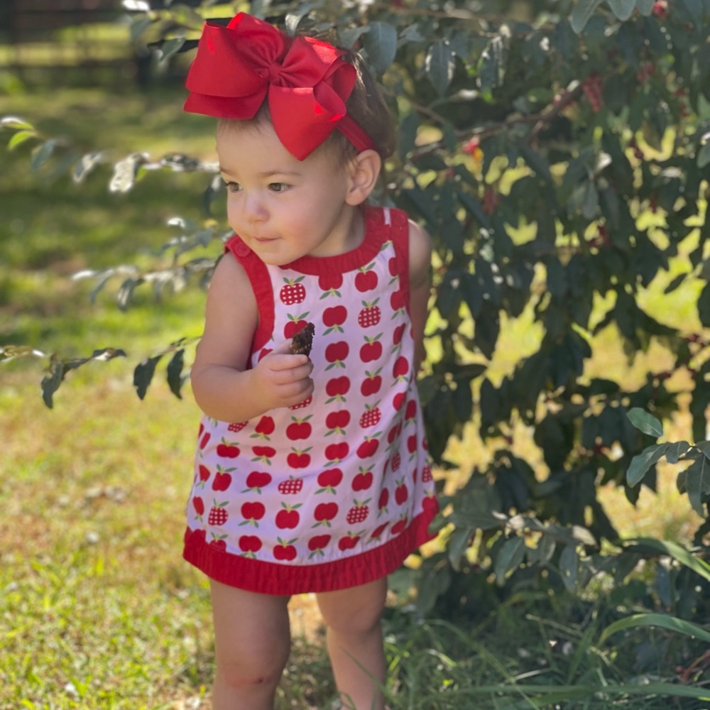 GAP VGUC 100% Cotton Girls Apple Dress Bloomer Set